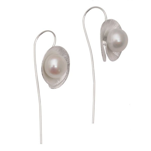 Alternate image for Sterling Silver Cultured Freshwater Pearl Drop Earrings Lily Glamour