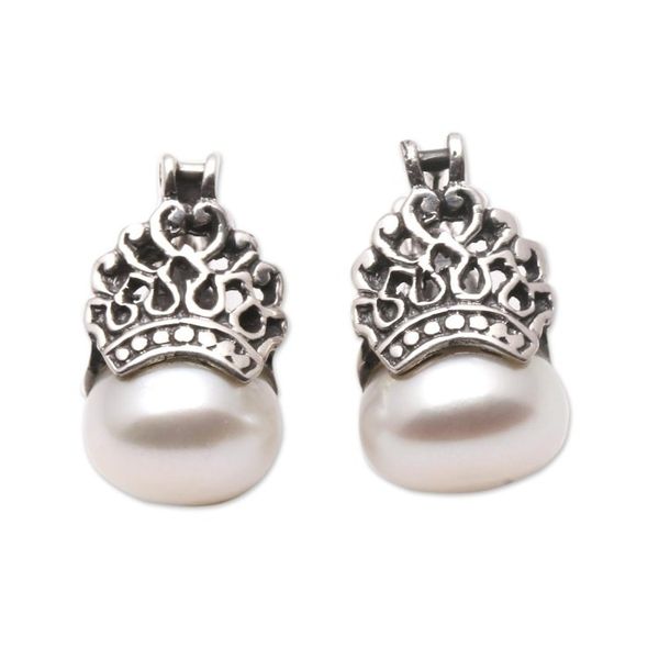 Alternate image for Cultured Pearl Drop Earrings Crafted in Bali Sukawati Crowns