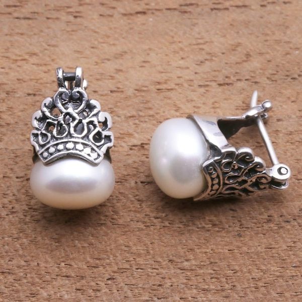 Alternate image for Cultured Pearl Drop Earrings Crafted in Bali Sukawati Crowns