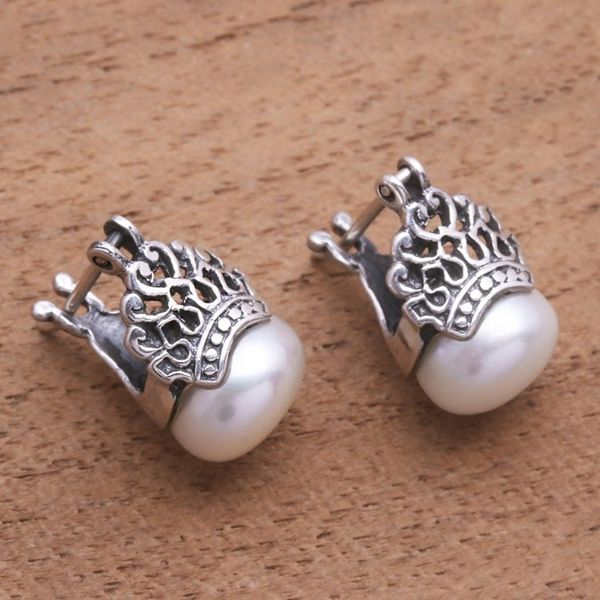 Alternate image for Cultured Pearl Drop Earrings Crafted in Bali Sukawati Crowns
