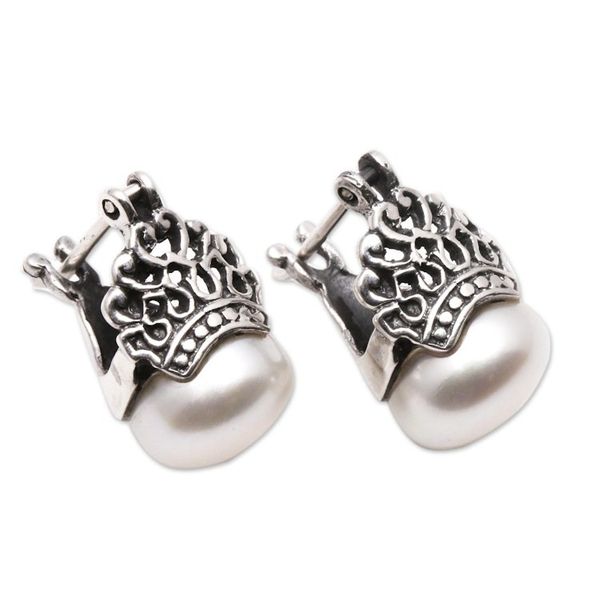 Alternate image for Cultured Pearl Drop Earrings Crafted in Bali Sukawati Crowns