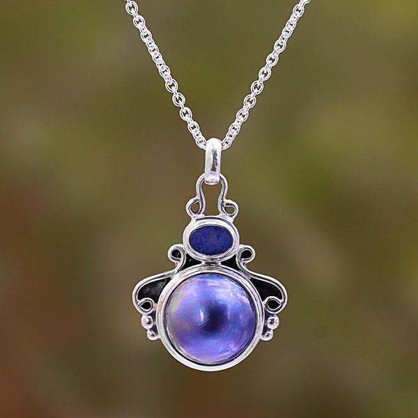 Alternate image for Cultured Pearl and Opal Pendant Necklace from Bali Ocean Glow