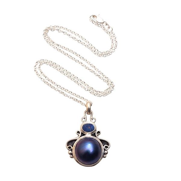Alternate image for Cultured Pearl and Opal Pendant Necklace from Bali Ocean Glow