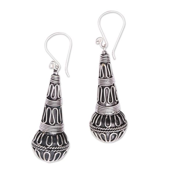 Alternate image for Handmade Sterling Silver Dangle Earrings from Bali Singing Morning