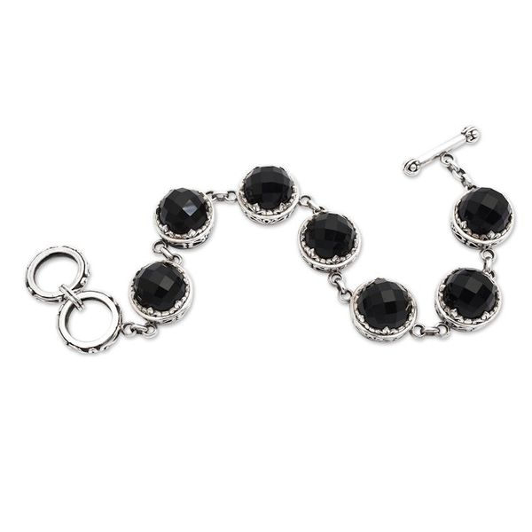 Alternate image for Balinese Onyx and Sterling Silver Link Bracelet Midnight Queen