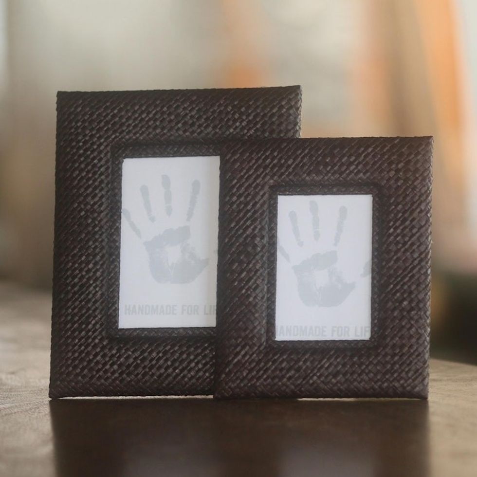 Handwoven Photo Frame Set 3x5 and 4x6 'Nature's Balance'