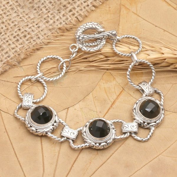 Alternate image for Onyx link bracelet Dark Moon