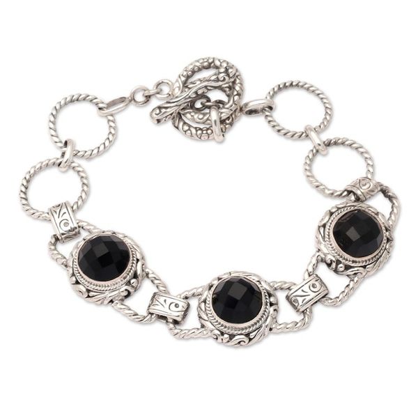 Alternate image for Onyx link bracelet Dark Moon