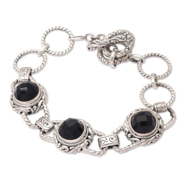 Alternate image for Onyx link bracelet Dark Moon