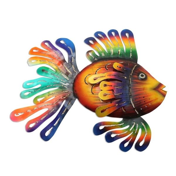 Alternate image for Colorful Steel Fish Wall Sculpture Flamboyant Fish