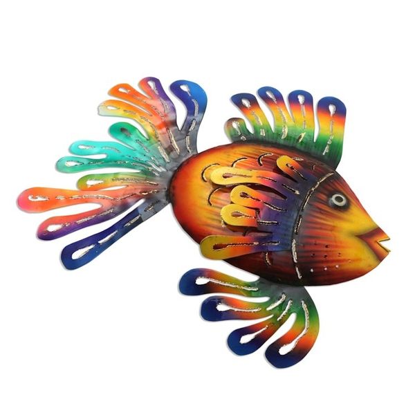 Alternate image for Colorful Steel Fish Wall Sculpture Flamboyant Fish