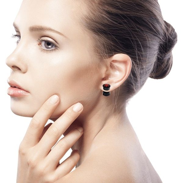 Alternate image for Handcrafted Arang Wood Red Star Stud Earrings from Bali Dotted Stars