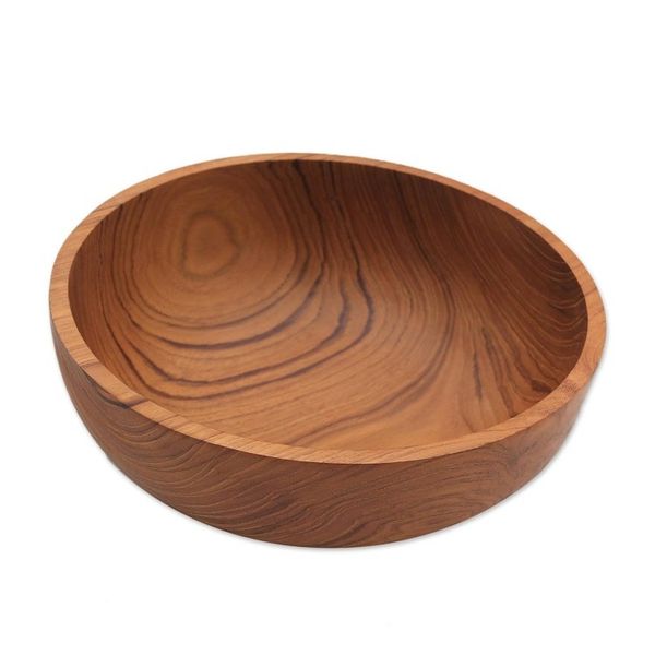 Alternate image for Hand Carved Teak Wood Serving Bowl from Bali Calm Lumber