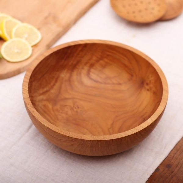 Alternate image for Hand Carved Teak Wood Serving Bowl from Bali Calm Lumber