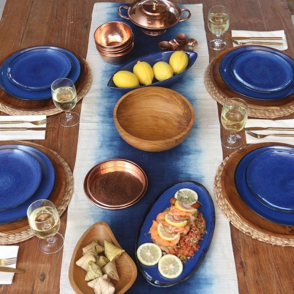 Alternate image for Hand Carved Teak Wood Serving Bowl from Bali Calm Lumber