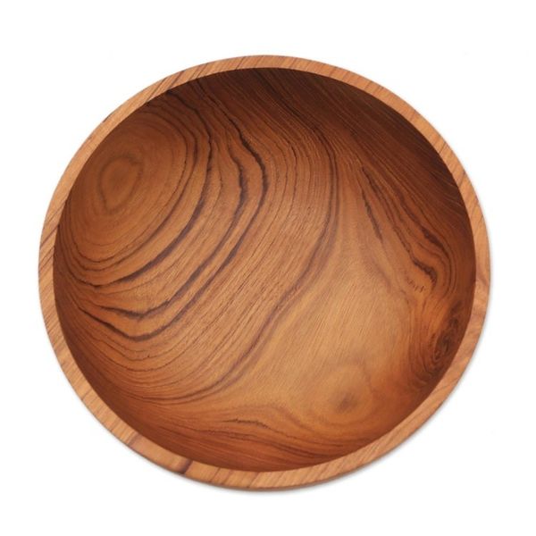 Alternate image for Hand Carved Teak Wood Serving Bowl from Bali Calm Lumber