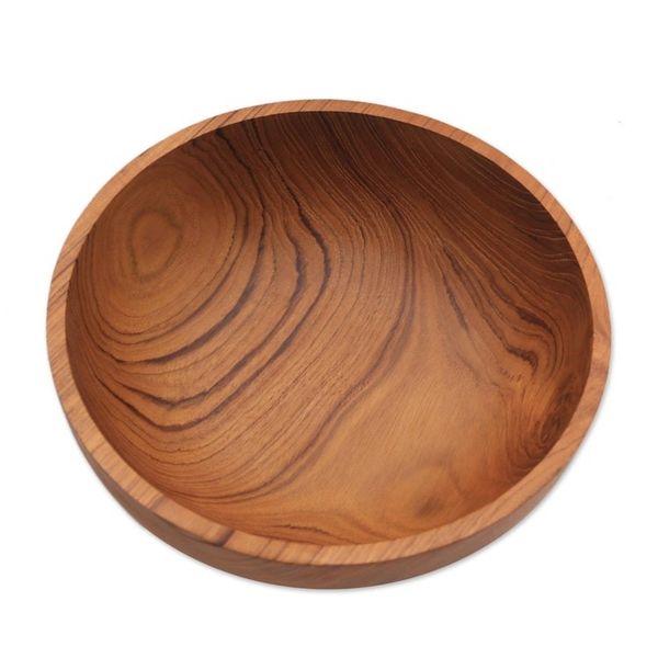 Alternate image for Hand Carved Teak Wood Serving Bowl from Bali Calm Lumber