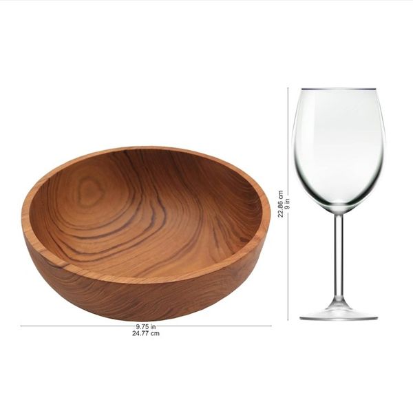 Alternate image for Hand Carved Teak Wood Serving Bowl from Bali Calm Lumber