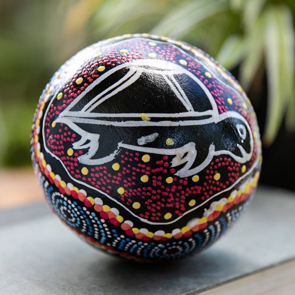 Turtle-Themed Coconut Shell Percussion Instrument from Bali 'Swimming Turtle'