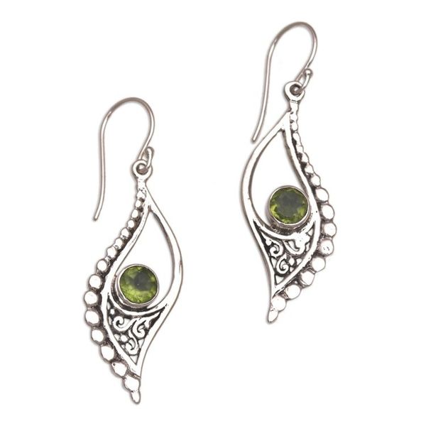 Alternate image for Peridot and Sterling Silver Dangle Earrings from Indonesia Jungle Dew