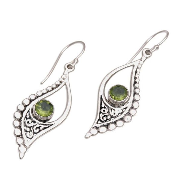 Alternate image for Peridot and Sterling Silver Dangle Earrings from Indonesia Jungle Dew