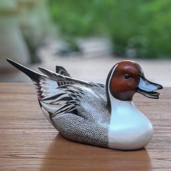 Alternate image for Wood Bird Sculpture Life Size Pintail Duck