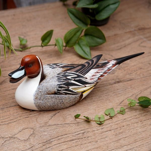 Alternate image for Wood Bird Sculpture Life Size Pintail Duck