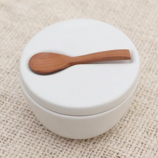 Alternate image for Handmade Ceramic Condiment Set with Wood Spoon 3 Pcs Midday Meal