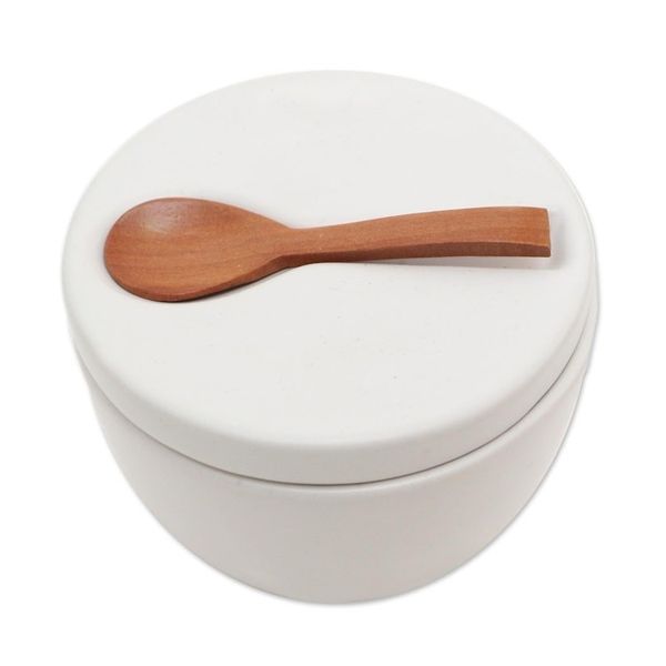 Alternate image for Handmade Ceramic Condiment Set with Wood Spoon 3 Pcs Midday Meal