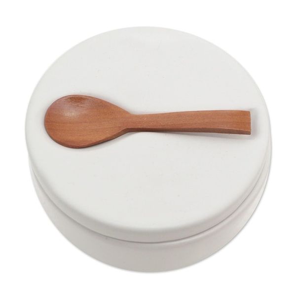 Alternate image for Handmade Ceramic Condiment Set with Wood Spoon 3 Pcs Midday Meal