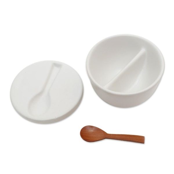 Alternate image for Handmade Ceramic Condiment Set with Wood Spoon 3 Pcs Midday Meal