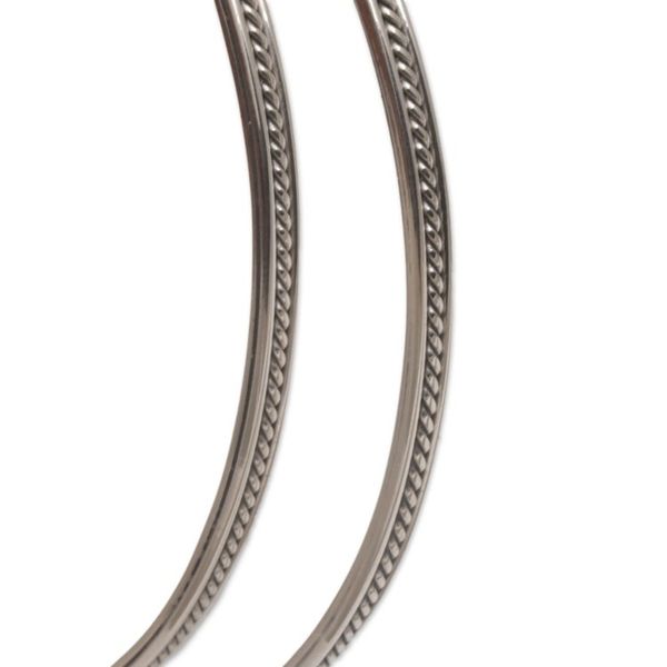 Alternate image for Rope Motif Half Hoop Sterling Silver Earrings Roped In