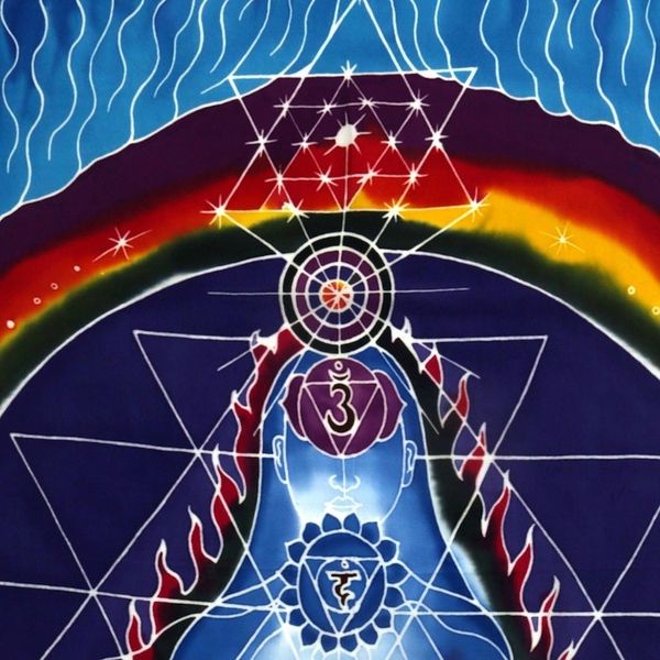 Alternate image for Batik Rayon Chakra-Themed Wall Hanging from Bali Transcendent Chakras