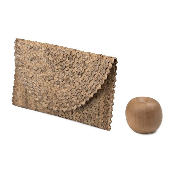 Alternate image for Handmade Brown Palm Leaf Clutch Handbag from Indonesia Tropical Touch