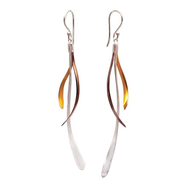 Alternate image for Gold and Rose Gold Accent Sterling Silver Earrings from Bali Jimbaran Tendrils