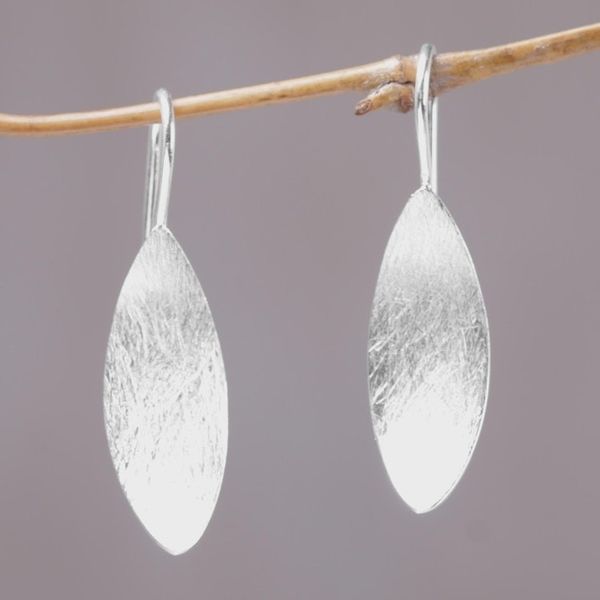 Alternate image for 925 Sterling Silver Shimmering Drop Earrings from Bali Shimmering Curves
