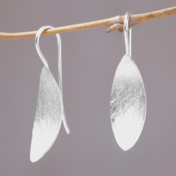 Alternate image for 925 Sterling Silver Shimmering Drop Earrings from Bali Shimmering Curves