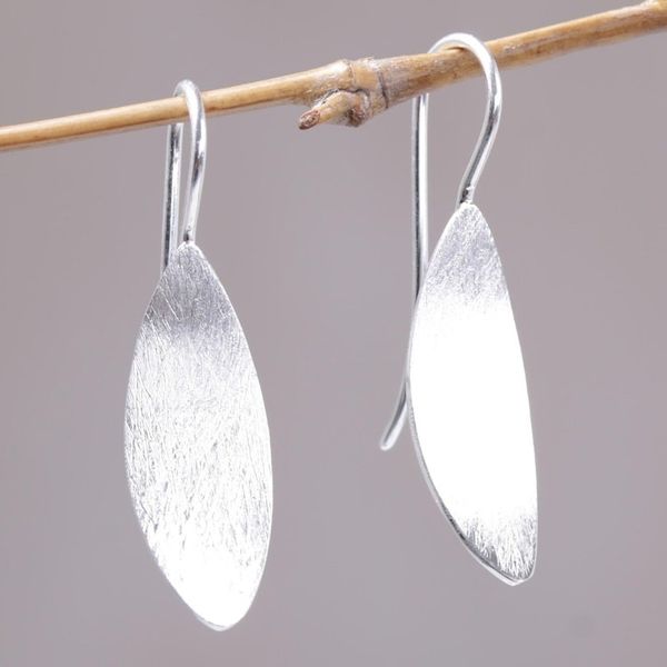 Alternate image for 925 Sterling Silver Shimmering Drop Earrings from Bali Shimmering Curves