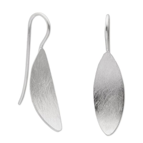 Alternate image for 925 Sterling Silver Shimmering Drop Earrings from Bali Shimmering Curves