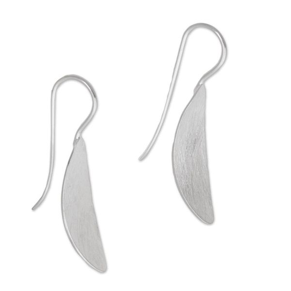 Alternate image for 925 Sterling Silver Shimmering Drop Earrings from Bali Shimmering Curves