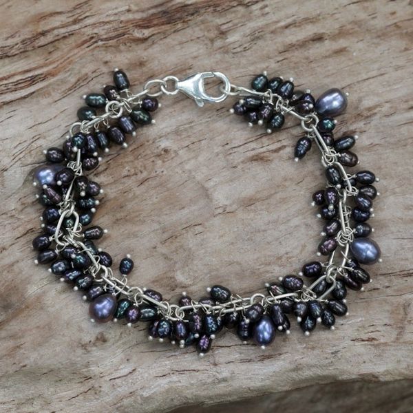 Alternate image for Cultured Peacock Pearl Beaded Bracelet from Indonesia Grapevine