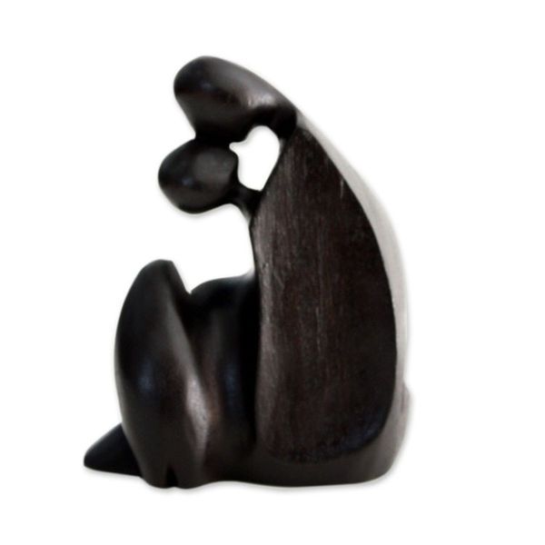 Alternate image for Hand Made Romantic Wood Sculpture First Kiss