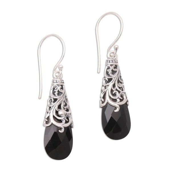Alternate image for 5-Carat Onyx Dangle Earrings Crafted in Bali Princess Beauty