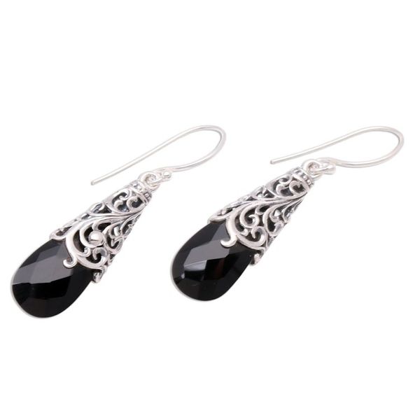 Alternate image for 5-Carat Onyx Dangle Earrings Crafted in Bali Princess Beauty