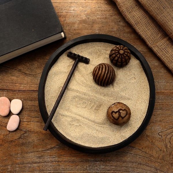 Alternate image for Wood Zen Garden with Rake and Balls from Bali Meditation Romance