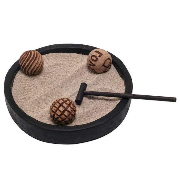 Alternate image for Wood Zen Garden with Rake and Balls from Bali Meditation Romance