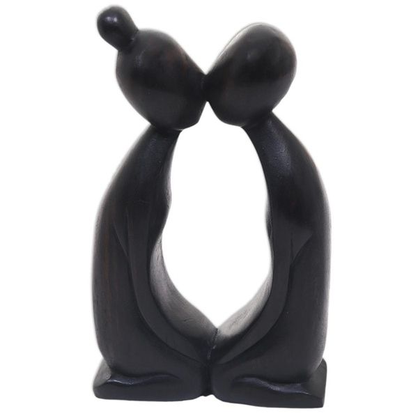 Alternate image for Black Wood Statuette of Lovers Embrace from Bali Harmony
