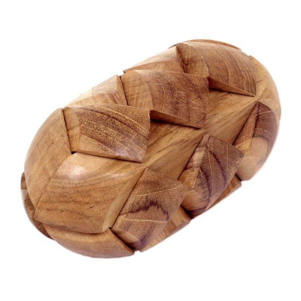 Alternate image for Hand Crafted Teak Wood Puzzle from Java Mind Bender