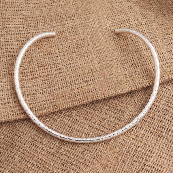 Alternate image for Hammered Sterling Silver Collar Necklace Undulating Waves