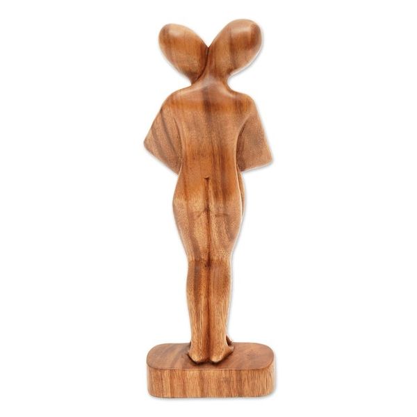 Alternate image for Romantic Suar Wood Sculpture Dont Let Go